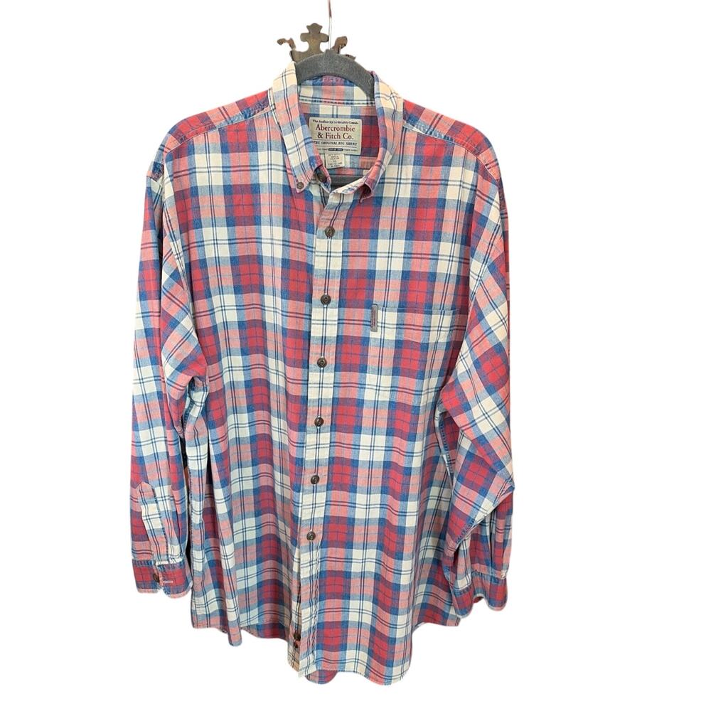 Abercrombie Fitch Original Big Shirt Sz XL Y2K 1990’s casual Preppy Gorpcore